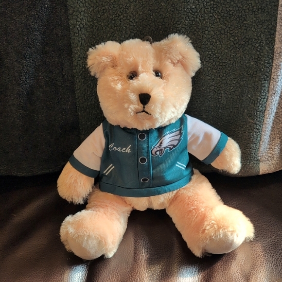 🏈Philadelphia Eagles Football Champs Plush Coach Teddy Bear with Green Jacket - Picture 1 of 7